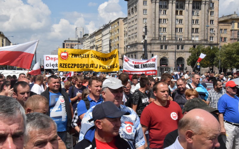 Protest sadowników w Warszawie
